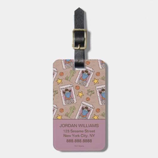 Cookie Monster Gewollt Muster Gepäckanhänger (Vorderseite vertikal)