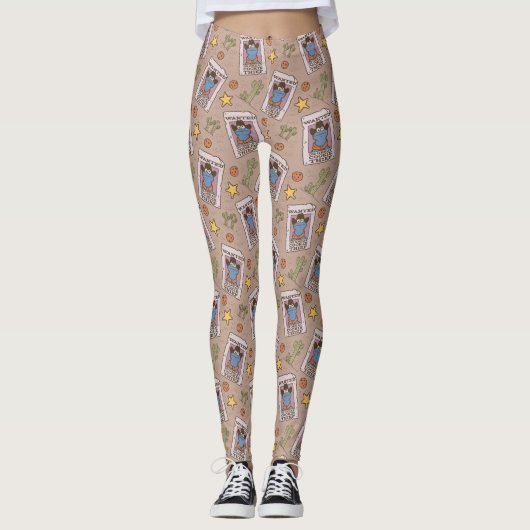 Cookie Monster Gewollt Muster Leggings (Vorderseite)