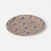 Cookie Monster Gewollt Muster Pappteller (Schrägansicht)