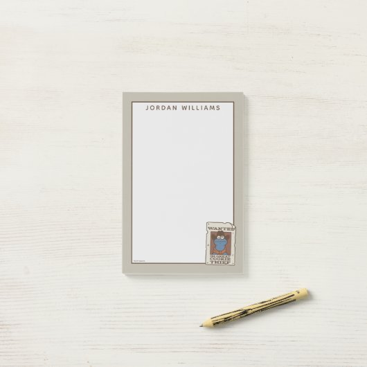 Cookie Monster | Gewollt Poster Post-it Klebezettel (Auf Schreibtisch)