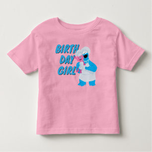 Cookie Monster & Gonger Birthday Girl Kleinkind T-shirt