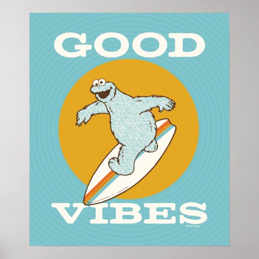 Cookie Monster Good Vibes Poster (Vorne)