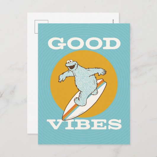Cookie Monster Good Vibes Postkarte (Vorne/Hinten)