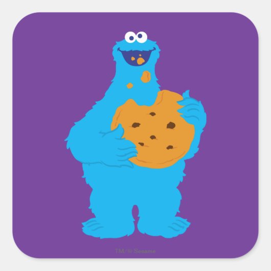 Cookie-Monster-Grafik Quadratischer Aufkleber (Vorderseite)