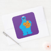Cookie-Monster-Grafik Quadratischer Aufkleber (Umschlag)