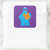 Cookie-Monster-Grafik Quadratischer Aufkleber (Tasche)