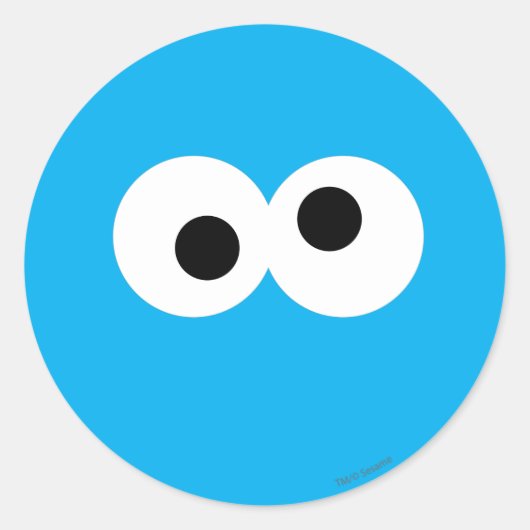 Cookie Monster großes Gesicht Runder Aufkleber (Vorderseite)