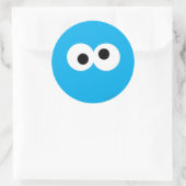 Cookie Monster großes Gesicht Runder Aufkleber (Tasche)