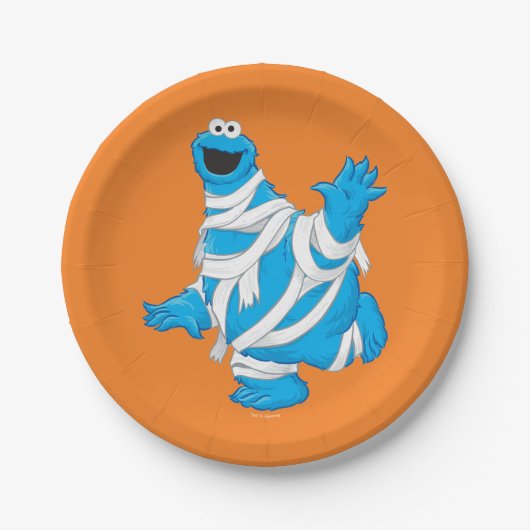 Cookie Monster | Halloween-Mumie Pappteller (Vorderseite)