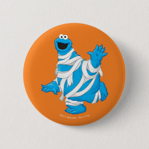 Cookie Monster   Halloween Mummy Button