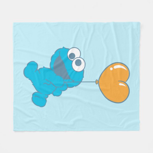 Cookie Monster Heart Balloon Fleecedecke (Vorderseite (Horizontal))