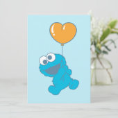 Cookie Monster Heart Balloon Karte (Stehend Vorderseite)