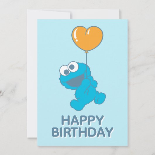 Cookie Monster Heart Balloon Karte (Vorderseite)