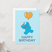 Cookie Monster Heart Balloon Karte (Vorderseite/Rückseite Beispiel)