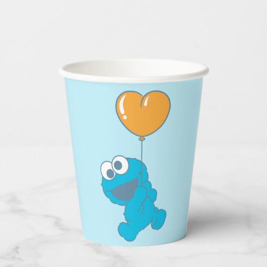 Cookie Monster Heart Balloon Pappbecher (Rückseite)