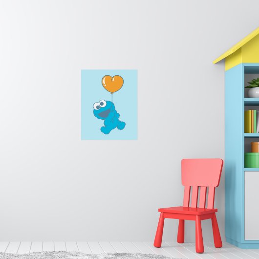 Cookie Monster Heart Balloon Poster (Kinderzimmer 1)