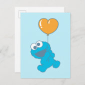 Cookie Monster Heart Balloon Postkarte (Vorne/Hinten)