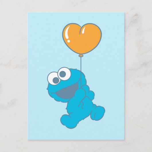 Cookie Monster Heart Balloon Postkarte (Vorderseite)