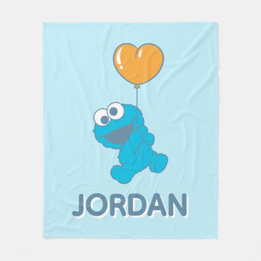 Cookie Monster Herzballon Fleecedecke (Vorderseite)