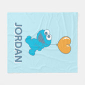 Cookie Monster Herzballon Fleecedecke (Vorderseite (Horizontal))