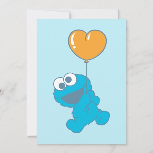 Cookie Monster Herzballon Karte (Vorderseite)