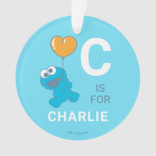 Cookie Monster Herzballon Ornament