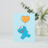 Cookie Monster Herzballon Postkarte (Stehend Vorderseite)