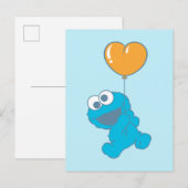 Cookie Monster Herzballon Postkarte (Vorne/Hinten)