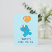 Cookie Monster Herzballon Postkarte (Stehend Vorderseite)