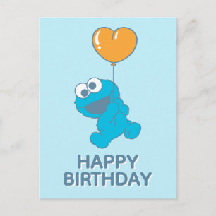 Cookie Monster Herzballon Postkarte