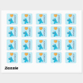Cookie Monster Herzballon Quadratischer Aufkleber (Blatt)