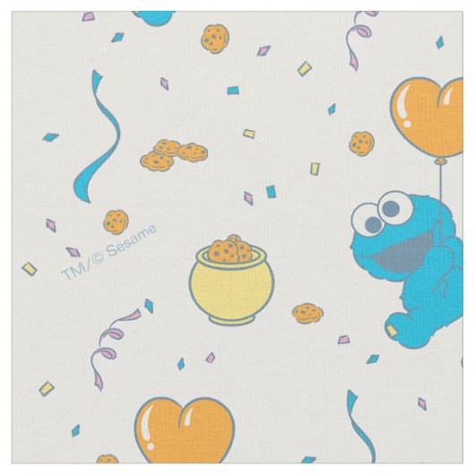 Cookie Monster Herzballon Stoff (Nahaufnahme)