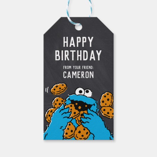Cookie Monster | Herzlichen Glückwunsch zum Geburt Geschenkanhänger (Vorderseite)