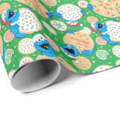Cookie Monster Holiday | Name hinzufügen Geschenkpapier (Rolleneckpunkt)