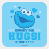 Cookie Monster Hugs Quadratischer Aufkleber (Vorderseite)