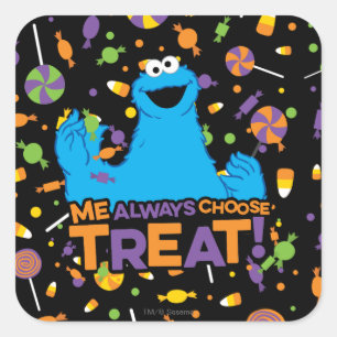 Cookie Monster - Ich wähle immer ein Leckerli Quadratischer Aufkleber