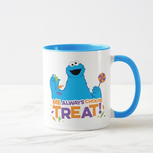 Cookie Monster - Ich wähle immer Leckerei Tasse (Rechts)