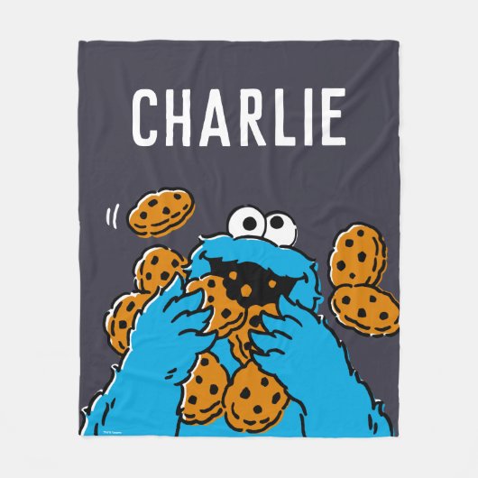 Cookie Monster isst alle Kekse Fleecedecke (Vorderseite)