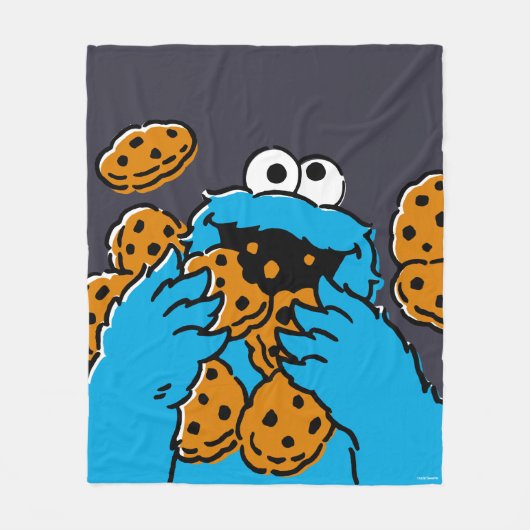Cookie Monster isst alle Kekse Fleecedecke (Vorderseite)