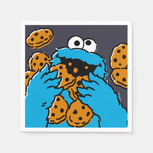 Cookie Monster isst alle Kekse Serviette