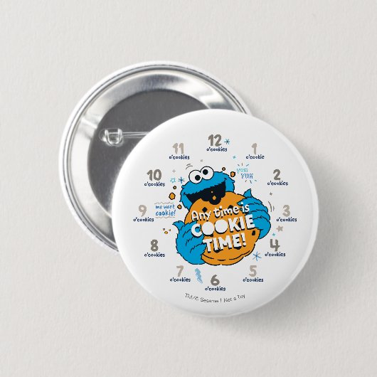 Cookie Monster | Jede Zeit ist Cookie-Zeit Button (Vorne & Hinten)