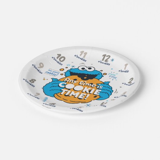 Cookie Monster | Jede Zeit ist Cookie-Zeit Pappteller (Schrägansicht)