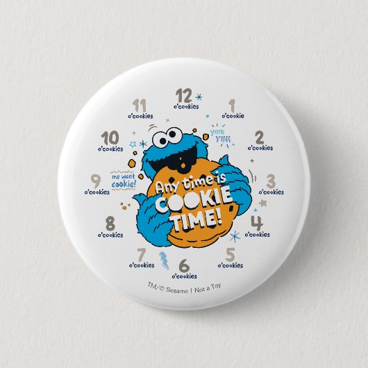 Cookie Monster | Jederzeit ist Kekszeit Button (Vorderseite)