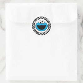 Cookie Monster Kariert Runder Aufkleber