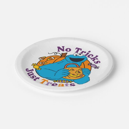 Cookie Monster | Keine Tricks nur Leckereien Pappteller (Schrägansicht)