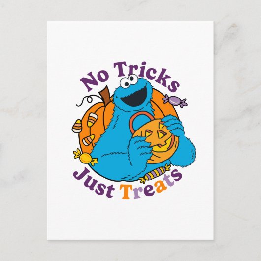 Cookie Monster | Keine Tricks nur Leckereien Postkarte (Vorderseite)