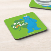 Cookie Monster | Kleeblatt Liebe Getränkeuntersetzer (Linke Seite)