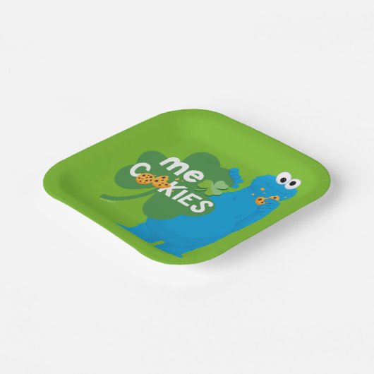 Cookie Monster | Kleeblatt Liebe Pappteller (Gewinkelt)