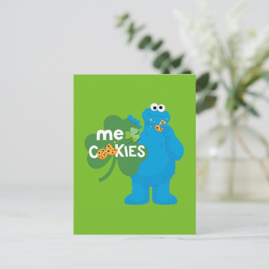 Cookie Monster | Kleeblatt Liebe Postkarte (Stehend Vorderseite)