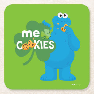 Cookie Monster Kleeblatt Liebe Rechteckiger Pappuntersetzer